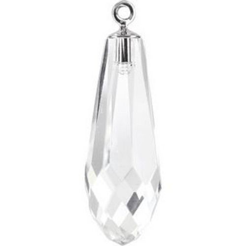 Swarovski 6531 34mm Pure Drop (half hole)-classic cap Pendants Crystal GunMetal