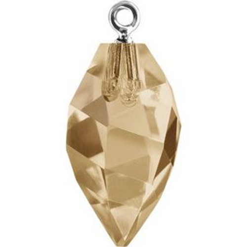 Swarovski 6541 24mm Twisted Drop (half hole)-classic cap Pendants Crystal Golden Shadow Gold