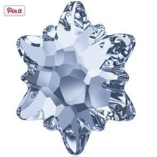 Swarovski 2753 14mm Edelweiss Flatbacks Crystal Blue Shade Frosted