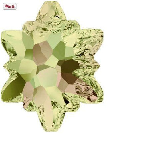 Swarovski 6748 18mm Edelweiss Pendants Crystal Luminous Green Frosted