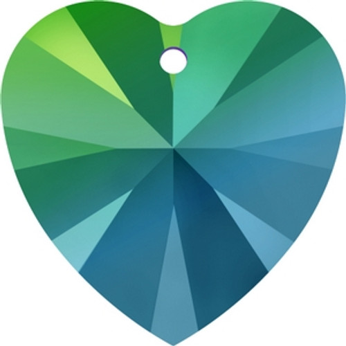 Swarovski 6228 10mm Xilion Heart Pendants Crystal Scarabaeus Green