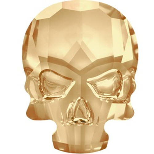 Swarovski style # 2856 Skull Flatback Crystal Golden Shadow