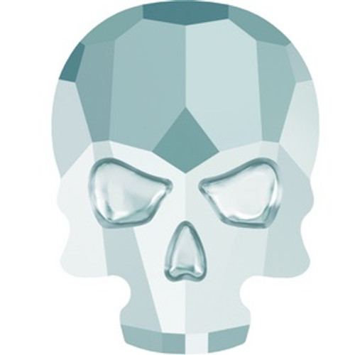 Swarovski style # 2856 Skull Flatback Crystal Light Chrome