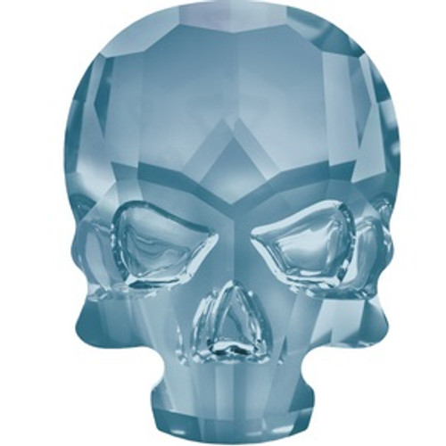 Swarovski style # 2856 Skull Flatback Crystal Silver Night Hot Fix