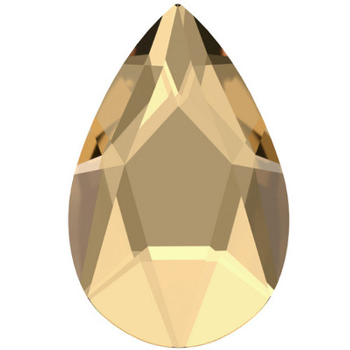 Swarovski 2303 8mm Pear Flatback Crystal Golden Shadow