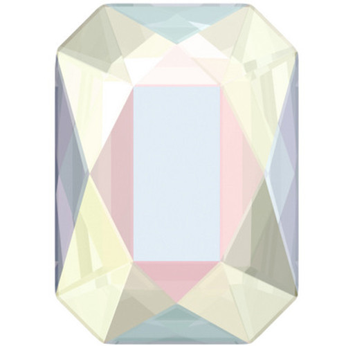 Swarovski 2602 8mm Emerald Cut Flatback Crystal AB