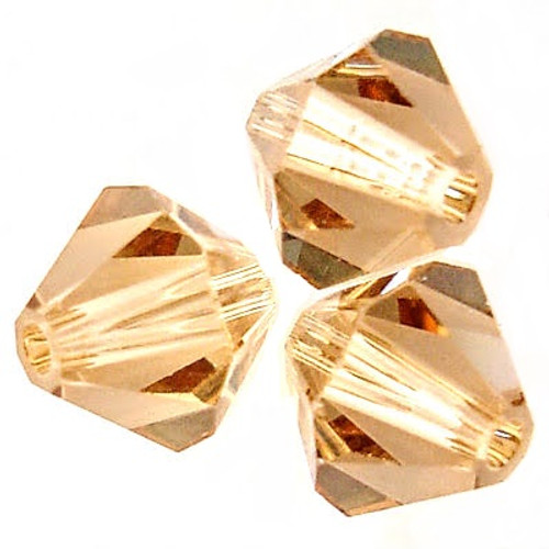 Swarovski 5328 4mm Xilion Bicone Beads Light Colorado Topaz