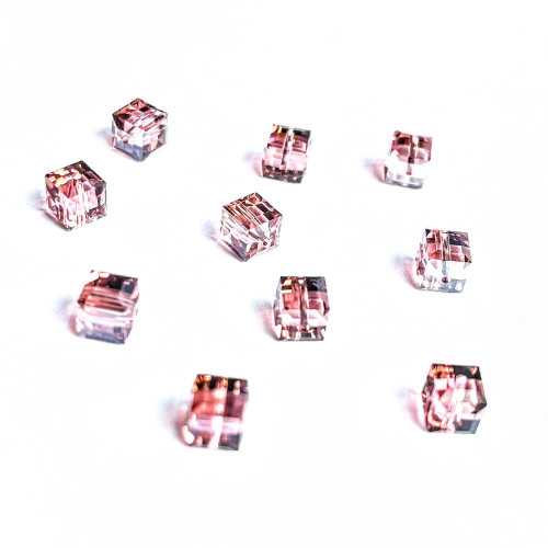 Buy Swarovski 5601 4mm Cube Beads Light Rose Satin   (36 pieces)