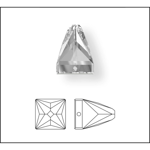 3296 Square Spike Sew On Stones 10mm Black Diamond Shimmer