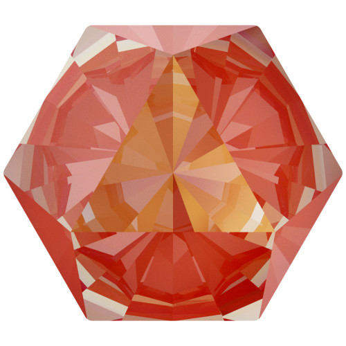 Swarovski 4699 14mm Kaleidoscope Hexagon Fancy Stones Crystal Orange Glow Delite