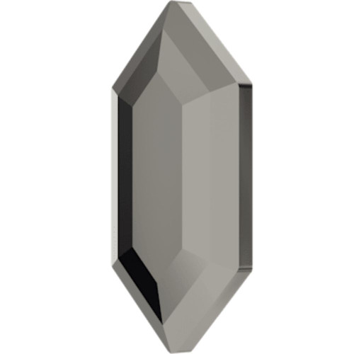 Swarovski 2776 11mm Elongated Hexagon Flatback Jet Hematite