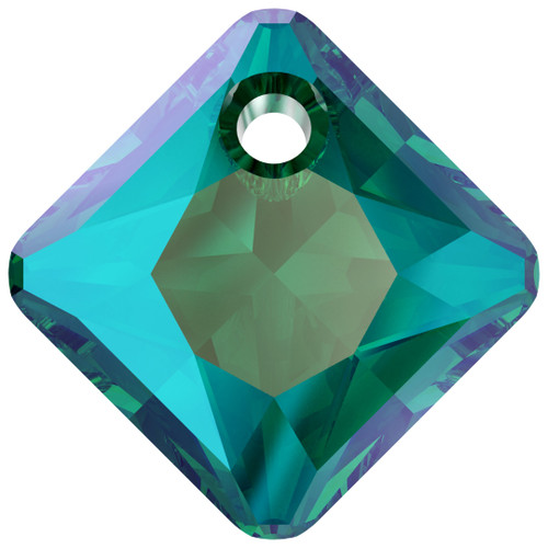 Swarovski  6431 11.5mm Princess Cut Pendants Emerald Shimmer