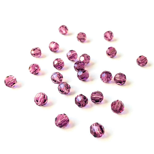 Preciosa® Crystal Round Beads 6mm Amethyst (36 pieces)