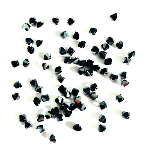 Preciosa® Crystal Bicone Beads 4mm Jet Hematite (72 pieces)