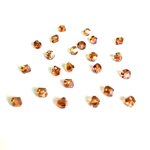 Exclusive Swarovski 5603 4mm Graphic Cube Beads Crystal Copper  (18 pieces)
