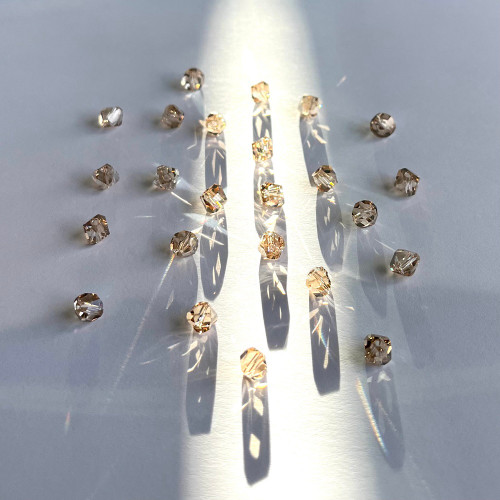 Buy Swarovski 5603 4mm Graphic Cube Beads Crystal Golden Shadow  (18 pieces)