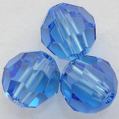 Exclusive Swarovski 5000 8mm Round Beads Sapphire  (8 pieces)