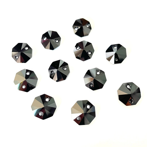 Exclusive Swarovski 6404 14mm 2-Hole Octagon Pendant Jet (8  pieces)