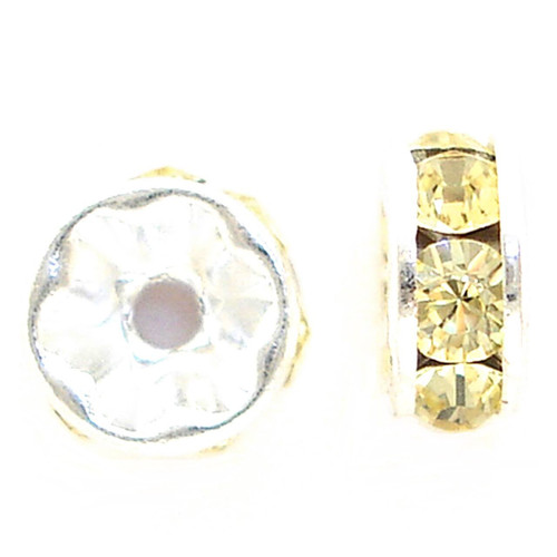 Exclusive Swarovski 5820 5mm Rhinestone Rondelles Silver Jonquil   (12 pieces)
