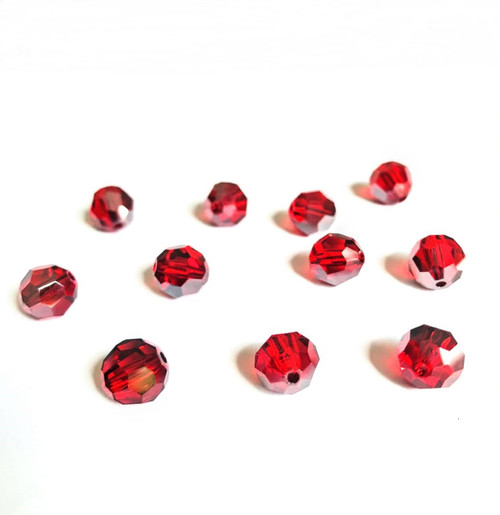 Buy Swarovski 5000 8mm Round Beads Light Siam Satin  (12 pieces)