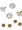 Swarovski Gold 53006 39ss (~8.3mm) Crystal Rivets with 5mm shank: Light Grey Opal