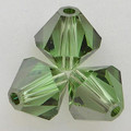 Swarovski 5328 4mm Xilion Bicone Beads Peridot Satin