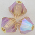 Swarovski 5328 6mm Xilion Bicone Beads Light Colorado Topaz AB 2X