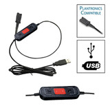 PLTQD-USBA - Plantronics-Poly Compatible USB-A Adapter for Softphones with Volume and Mute Control