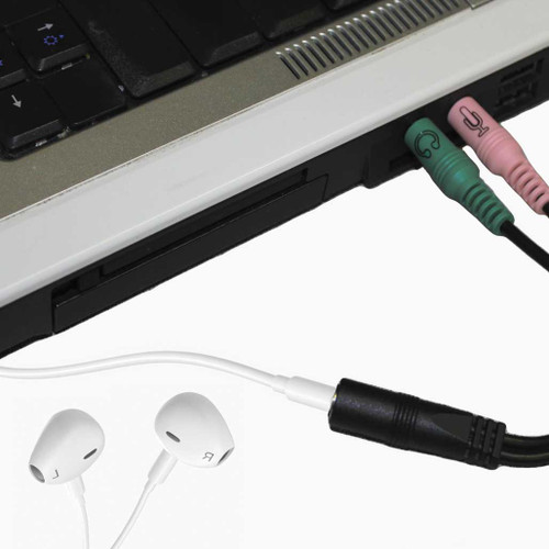 iPhone Headset to PC Dual 3.5mm Adapter 