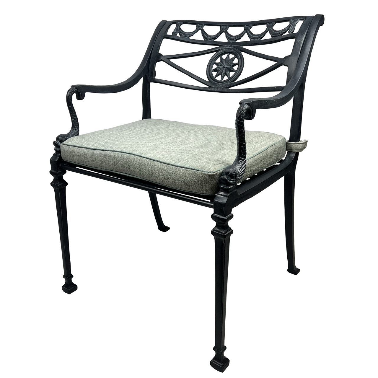 Star and Dolphin Arm Chair with Slatted Seat - Kenneth Lynch and Sons