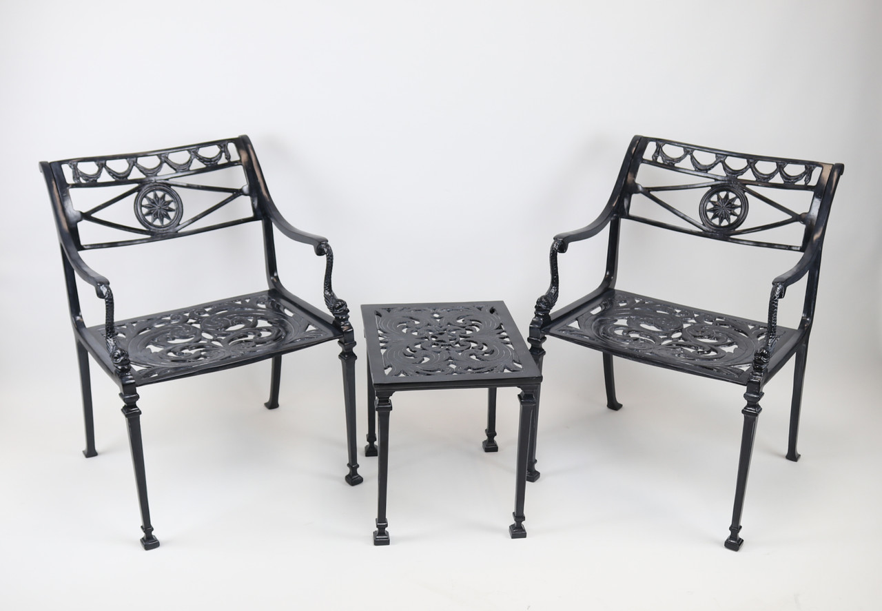 Star and Dolphin Arm Chair with Filigree Seat - Kenneth Lynch and Sons