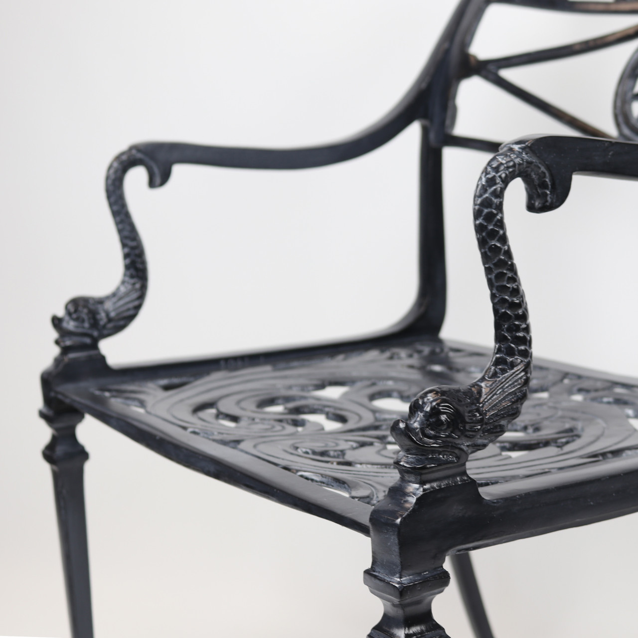 Star and Dolphin Arm Chair with Filigree Seat - Kenneth Lynch and Sons