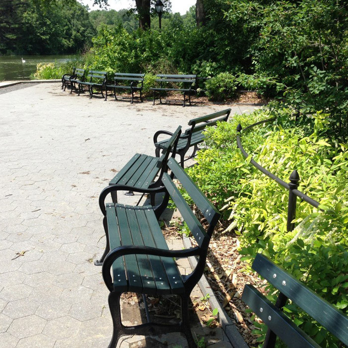 Central Park Settee with Armrest - Kenneth Lynch and Sons