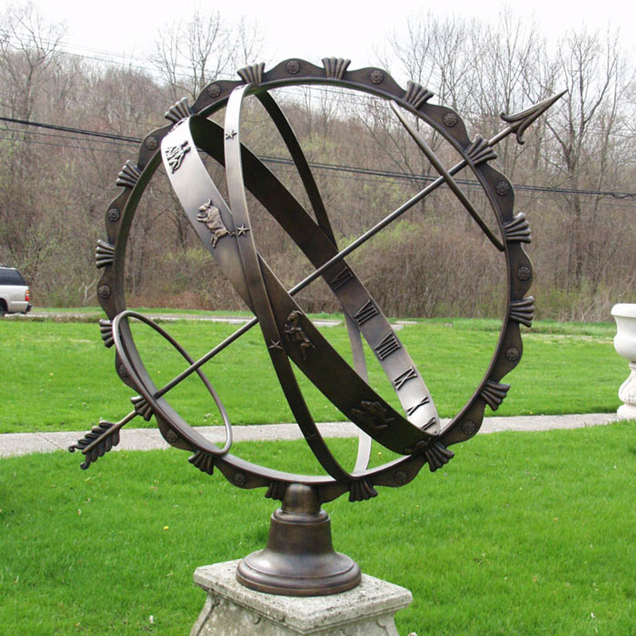 Armillary Sundial With Feathered Band Kenneth Lynch And Sons Armillary Sundial With Feathered Band Kenneth Lynch And Sons
