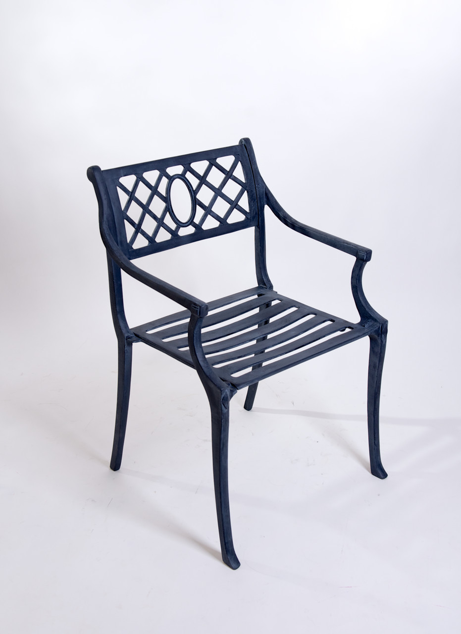 Quick Ship Lattice Back Arm Chair - Kenneth Lynch and Sons