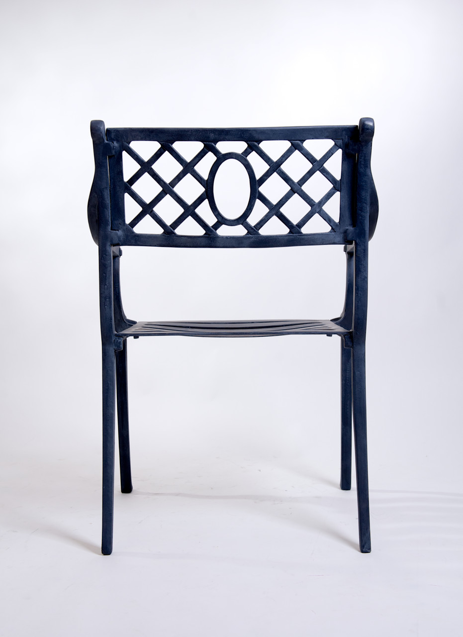 Quick Ship Lattice Back Arm Chair - Kenneth Lynch and Sons
