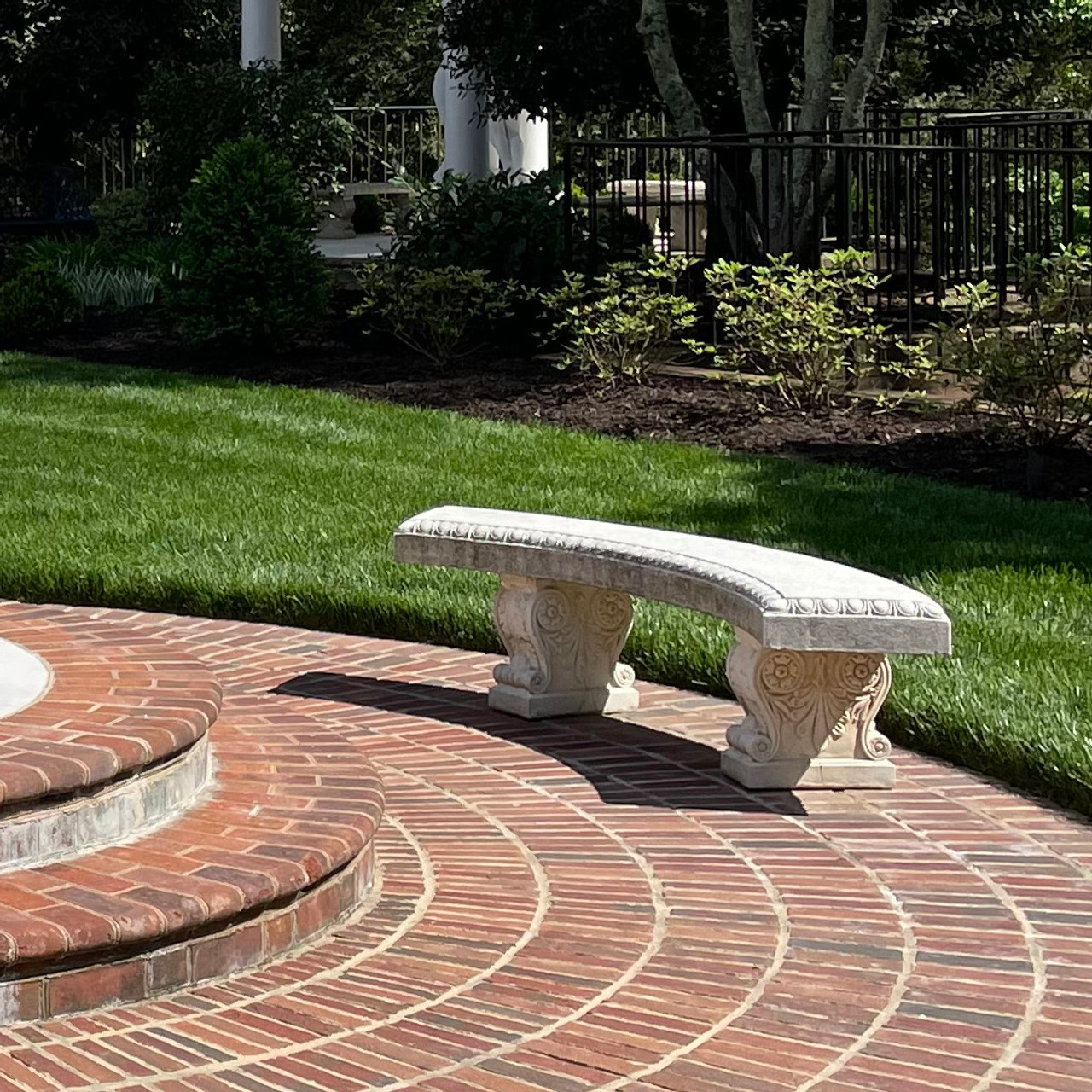 Egg & Dart Curved Bench - Kenneth Lynch and Sons