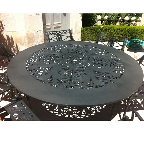 Large Filigree Dining Table with 4 Post Legs