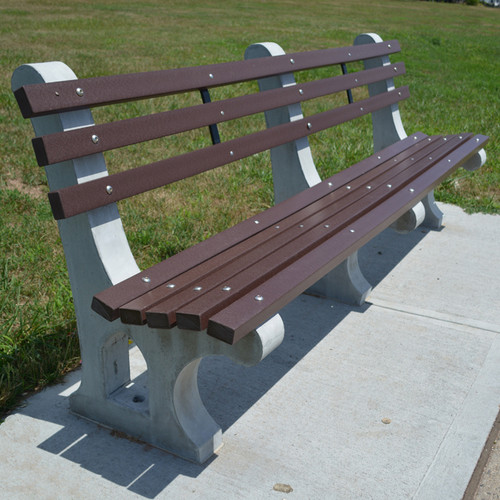 Concrete and Wood Surface Mounted Park Bench Lynch and Sons