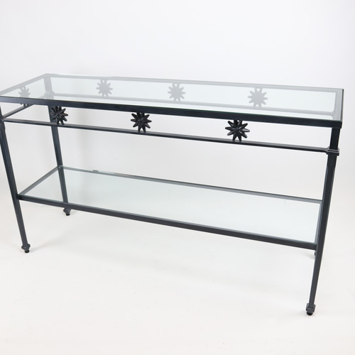 Quick Ship -Star Design Console Table with Glass top