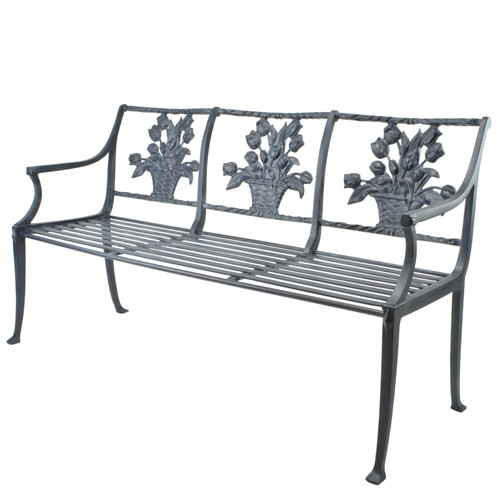 Tulip Basket Triple Settee with Slatted seat 