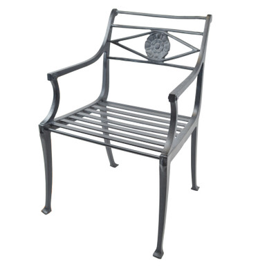 Tudor Rosette Arm Chair with Slatted Seat - Kenneth Lynch and Sons