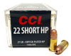 22-SHORT CCI 27 Grain High Velocity Copper Plated Hollow Point
CC0028