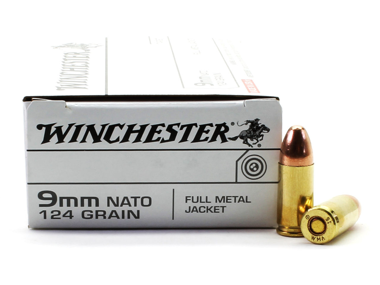 9mm Parabellum Bullet デモ 9mm NATO 124 Grain FMJ Winchester Ammunition For Sale In Stock