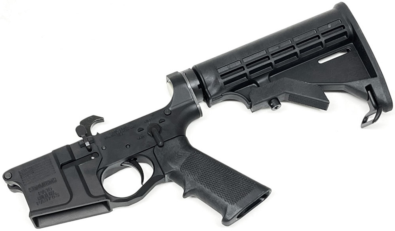 Sota Arms Patriot Pa15 Billet Ar 15 Complete Lower Receiver With 6 Position Collapsing Carbine Stock For Sale In Stock Surplus Ammo Sota Arms Patriot Pa15 Billet Ar 15 Complete Lower Receiver With 6 Position Collapsing Carbine Stock For Sale In Stock Surplus Ammo