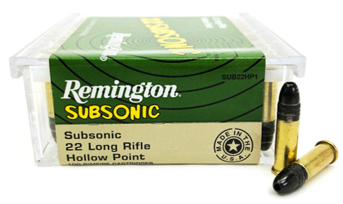 22 LR Remington Subsonic 38 Grain Hollow Point - 100 Rounds
RMSUB22HP1