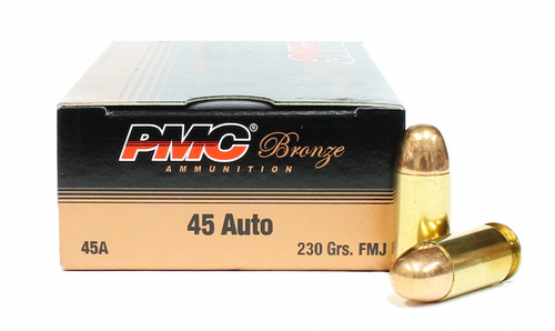 Surplus Ammo, Surplusammo.com
45 ACP 230 Grain FMJ PMC Bronze Pistol Ammuntion