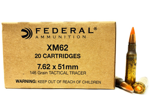 Federal XM62 7.62x51mm 146 Grain TACTICAL TRACER "New Old Stock" - 20 Rounds