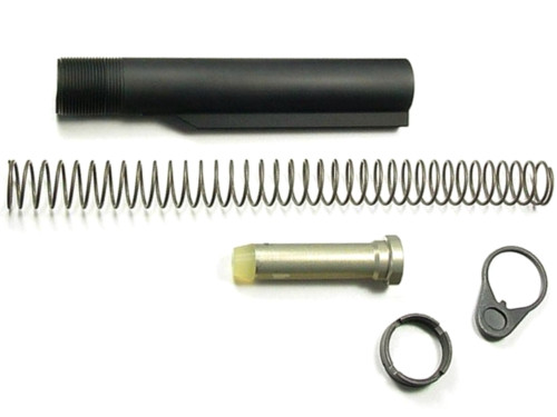SAA AR-15 Mil-Spec Collapsing Stock Assembly - Buffer Tube, Weight, Spring, Castle Nut, Receiver Plate NO STOCK SAALP032