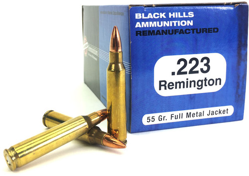 223 55 Grain FMJ Black Hills - 1000 Rounds, Factory Reman.
BHM223R1
